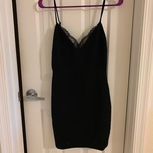 Lulu’s Lush Black Lace Detail Sheath Dress - Small
